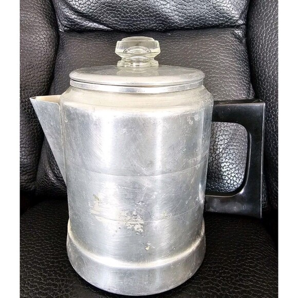 Vintage Sears 7 Cup Aluminum Coffee Percolator with Glass Top Lid - Picture 2 of 5